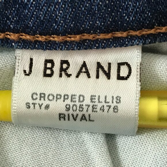 J Brand Cropped Ellis Jeans Women 30 Blue Mid Rise Medium Wash Stretch Preppy - Picture 10 of 13